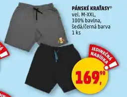 Penny Market PÁNSKÉ KRAŤASY vel. M-XXL, 100% bavlna, šedá/černá, 1 ks nabídka