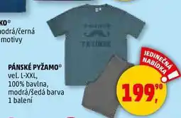 Penny Market PÁNSKÉ PYŽAMO vel. L-XXL, 100% bavlna, modrá/šedá barva, 1 balení nabídka
