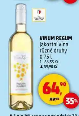 Penny Market VINUM REGUM jakostní vína různé druhy, 0,75 l nabídka