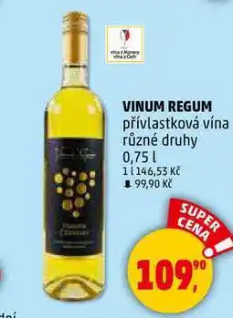 Penny Market VINUM REGUM přívlastková vína různé druhy, 0,75 l nabídka