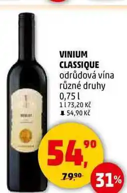 Penny Market VINIUM CLASSIQUE odrůdová vína různé druhy, 0,75 l nabídka