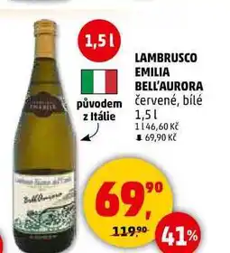 Penny Market LAMBRUSCO EMILIA BELL'AURORA bílé, 1,5 l nabídka