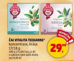 Penny Market ČAJ VITALITA TEEKANNE koncentrace, krása, 17/18 g nabídka