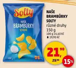Penny Market NAŠE BRAMBŮRKY SOLTY různé druhy, 150 g nabídka