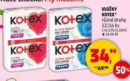 Penny Market VLOŽKY KOTEX různé druhy, 12/16 ks nabídka