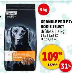 Penny Market GRANULE PRO PSY BODIE SELECT drůbeží, 3 kg nabídka