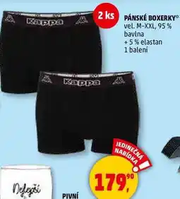Penny Market PÁNSKÉ BOXERKY vel. M-XXL, 95% bavlna + 5% elastan, 1 balení nabídka