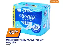 Action Menstruační vložky always free day long plus nabídka