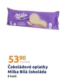 Action Čokoládové oplatky milka bílá čokoláda nabídka