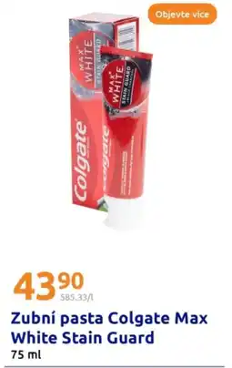 Action Zubní pasta colgate max white stain guard nabídka