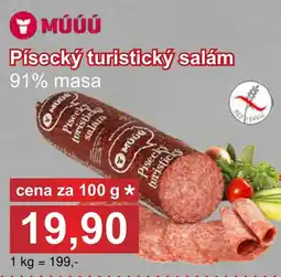 PLUS JIP Písecký turistický salám 91% masa nabídka