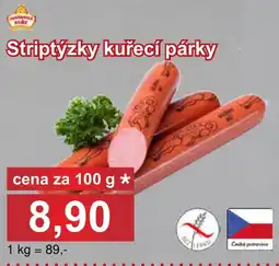 PLUS JIP Striptýzky kuřecí párky nabídka