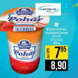 Jip Mlékárna kunín smetanový pohár jahoda čokoláda nabídka