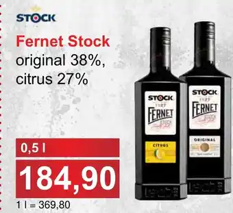 PLUS JIP Fernet Stock original 38%, citrus 27% nabídka