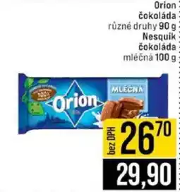 Jip ORION Čokoláda nabídka