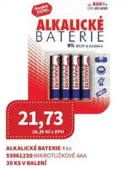 Kubík potraviny Alkalické baterie nabídka