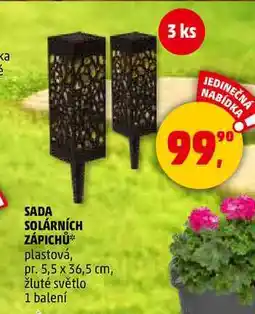 Penny Market SADA SOLÁRNÍCH ZÁPICHŮ plastová, pr. 5,5 x 36,5 cm, žluté světlo, 1 balení nabídka