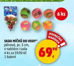 Penny Market SADA MÍČKŮ DO VODY pěnové, pr. 5 cm, 1 balení nabídka