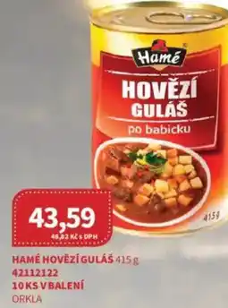Kubík potraviny Hamé hovězí guláš nabídka