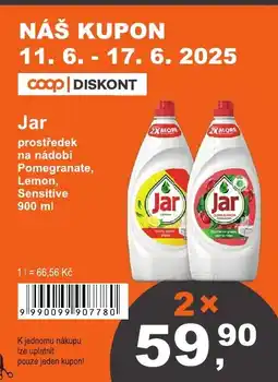 COOP DISKONT Jar prostředek na nádobí Pomegranate, Lemon, Sensitive nabídka