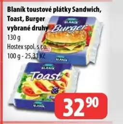 Partner Maloobchodní síť Blaník toustové plátky sandwich, toast, burger blanik vybrané druhy nabídka