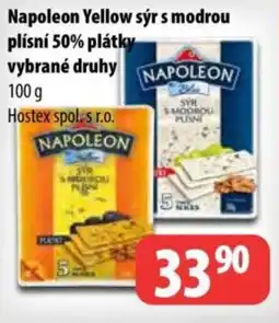 Partner Maloobchodní síť NAPOLEON Yellow sýr s modrou plísní 50% plátky vybrané druhy nabídka