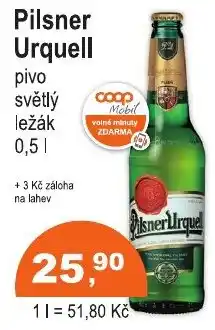 COOP DISKONT Pilsner Urquell pivo světlý ležák nabídka