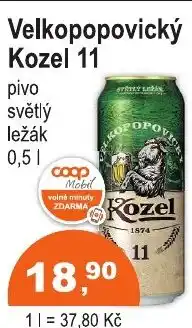 COOP DISKONT Velkopopovický Kozel 11 pivo světlý ležák nabídka