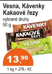 COOP DISKONT Vesna, Kávenky Kakaové řezy nabídka