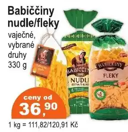 COOP DISKONT Babiččiny nudle/fleky vaječné nabídka
