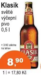 COOP DISKONT Klasik světlé výčepní pivo nabídka