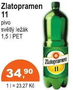 COOP DISKONT Zlatopramen 11 pivo světlý ležák nabídka