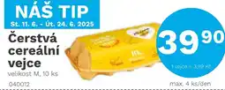 Konzum Čerstvá cereální vejce nabídka