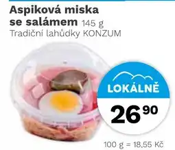Konzum Aspiková miska se salámem nabídka
