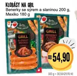 Konzum Klobásy na gril nabídka