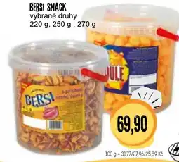 Konzum Bersi snack nabídka