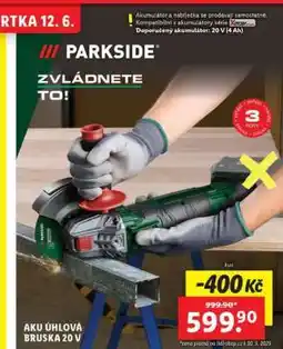 Lidl AKU ÚHLOVÁ BRUSKA 20 V nabídka