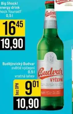 Jip Budějovický Budvar světlé výčepní nabídka