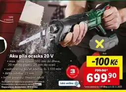 Lidl PARKSIDE Aku pila ocaska 20 V nabídka