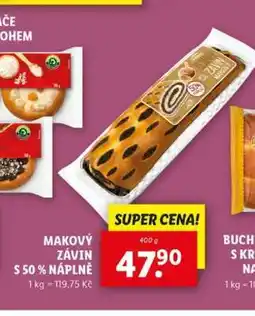 Lidl MAKOVÝ ZÁVIN S 50% NÁPLNĚ nabídka