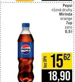 Jip Pepsi různé druhy Mirinda orange 7up zero nabídka