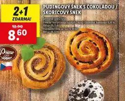 Lidl Pudinkový šnek s čokoládou / skořicový šnek nabídka