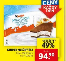 Lidl Kinder mléčný řez nabídka