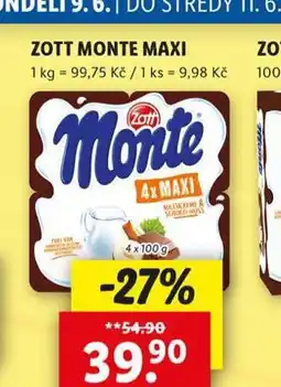 Lidl Zott monte maxi nabídka