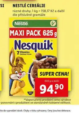 Lidl Nestlé cereálie nabídka