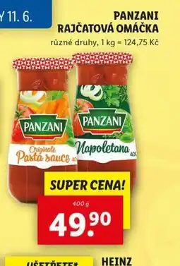 Lidl Panzani rajčatová omáčka nabídka