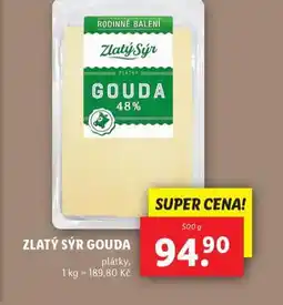Lidl Zlatý sýr gouda nabídka