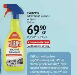 dm drogerie Pulirapid odmašťovač kuchyně sprej nabídka