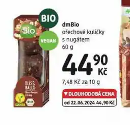 dm drogerie Dmbio ořechové kuličky s nugátem nabídka