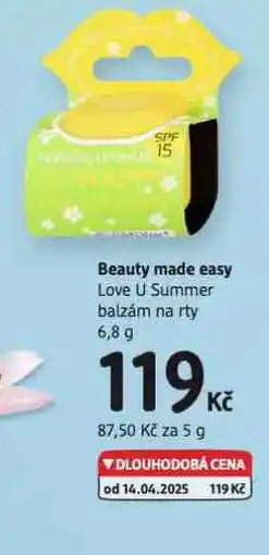 dm drogerie Beauty made easy balzám na rty nabídka